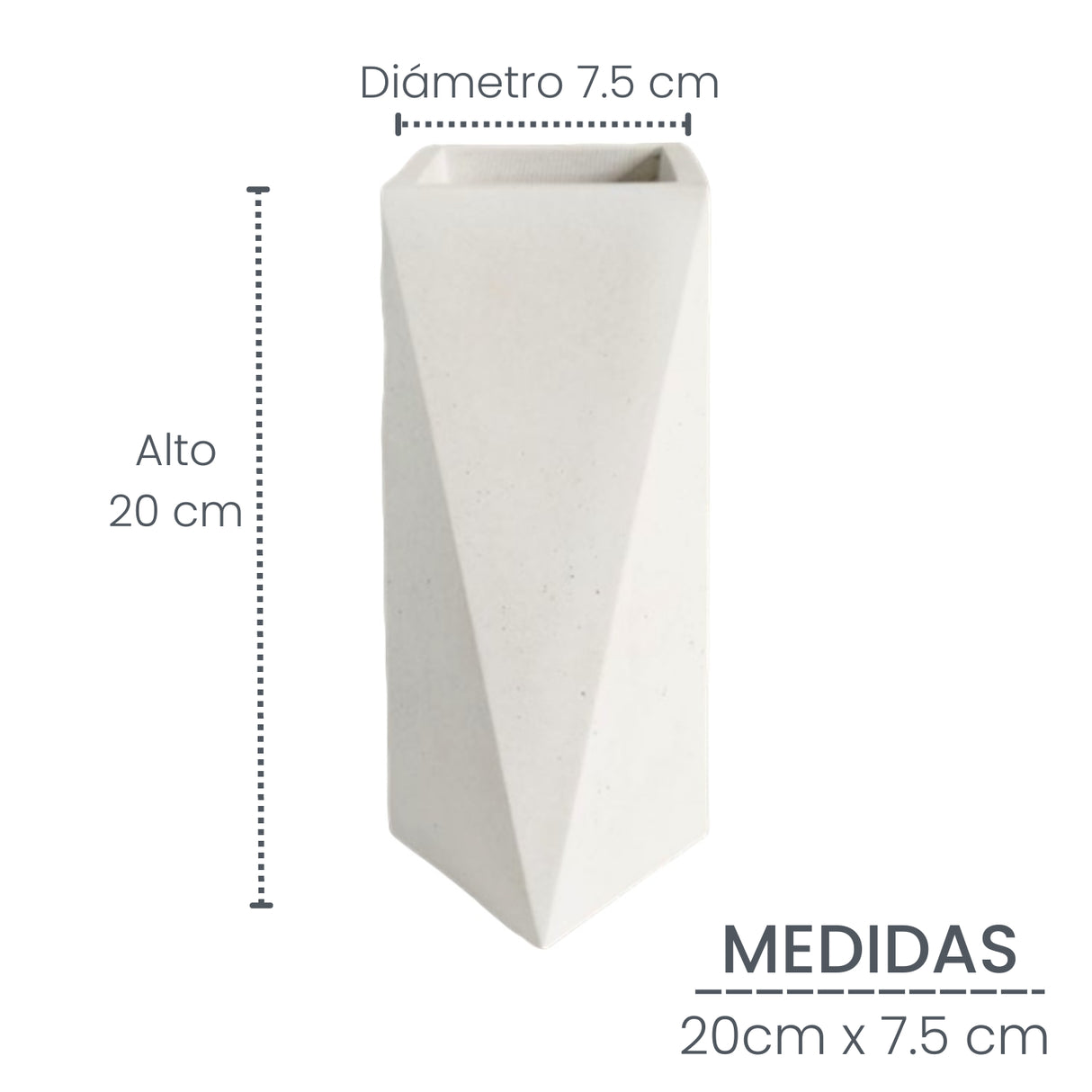 Florero Alice Blanco 7x20cm de 0.37 Litros con Acabado Mate - Jardineria | Bylmo