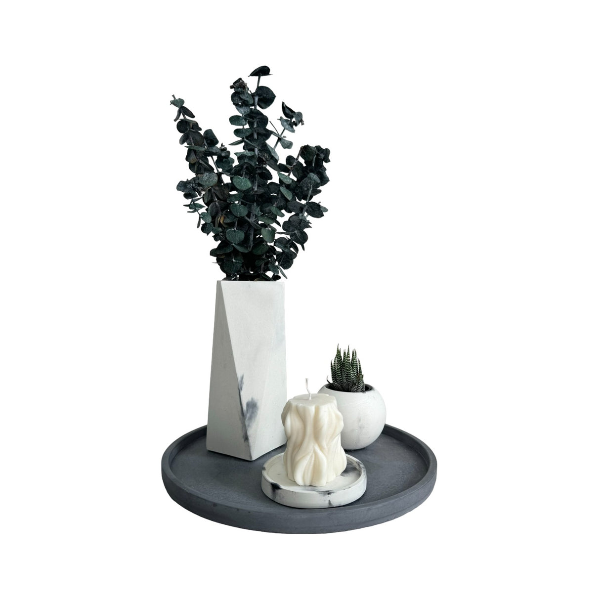 Florero Alice Mármol Negro 7x20cm de 0.37 Litros con Acabado Mate - Jardineria | Bylmo