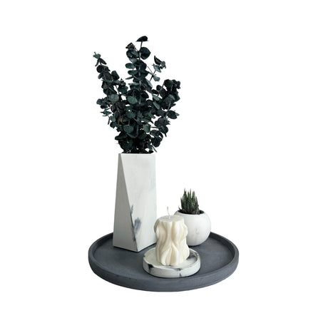 Florero Alice Mármol Negro 7x20cm de 0.37 Litros con Acabado Mate - Jardineria | Bylmo