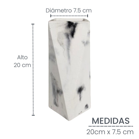 Florero Alice Mármol Negro 7x20cm de 0.37 Litros con Acabado Mate - Jardineria | Bylmo