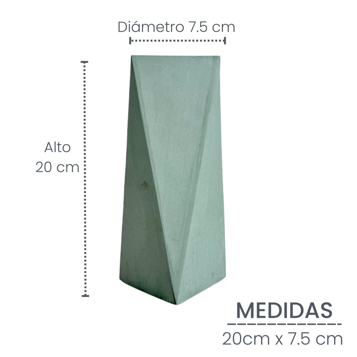 Florero Alice Verde Oliva 7x20cm de 0.37 Litros con Acabado Mate - Jardineria | Bylmo