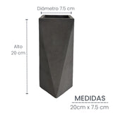 Florero Alice Gris Oscuro 7x20cm de 0.37 Litros con Acabado Mate - Jardineria | Bylmo