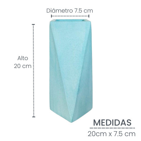 Florero Alice Aguamarina 7x20cm de 0.37 Litros con Acabado Mate - Jardineria | Bylmo