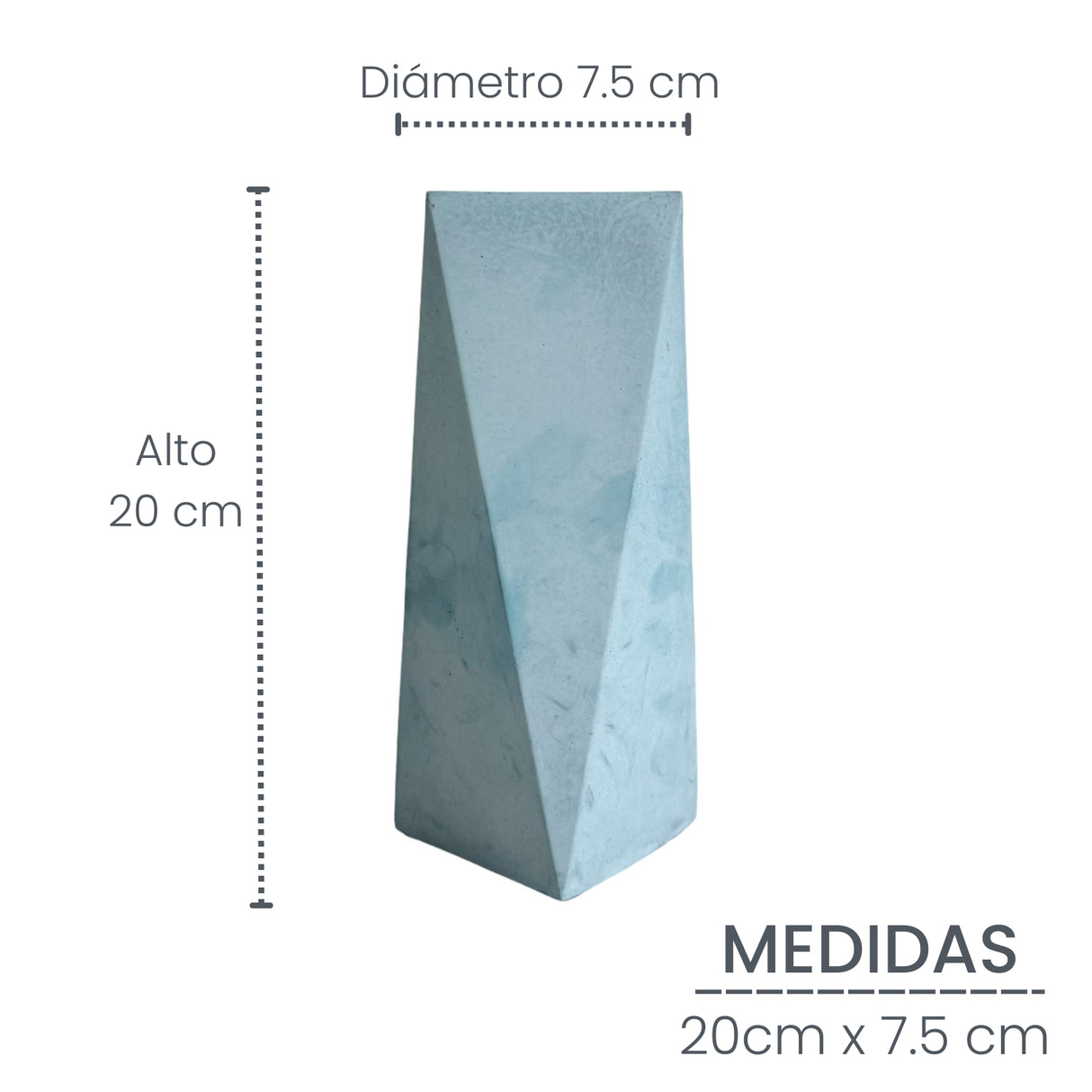 Florero Alice Azul Petróleo 7x20cm de 0.37 Litros con Acabado Mate - Jardineria | Bylmo