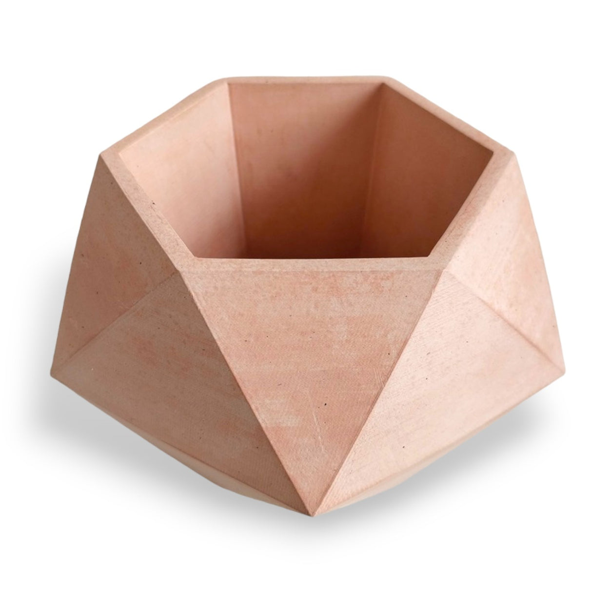 Matera de mesa Adara Palo de Rosa 18x11cm de Cemento Hexagonal de 2.3 Litros - Jardineria | Bylmo