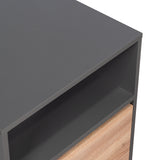 Mesa de Noche Galanto Plomo 50 cm con Una Puerta Abatible y Entrepaño - Mesas de Noche | Bylmo