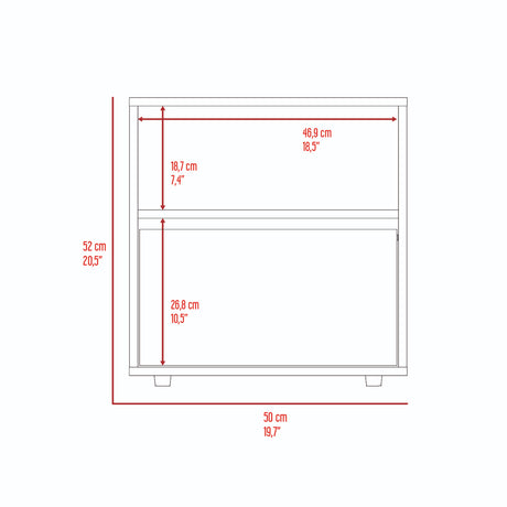Mesa de Noche Galanto Plomo 50 cm con Una Puerta Abatible y Entrepaño - Mesas de Noche | Bylmo