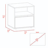 Mesa de Noche Galanto Plomo 50 cm con Una Puerta Abatible y Entrepaño - Mesas de Noche | Bylmo