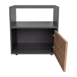 Mesa de Noche Galanto Plomo 50 cm con Una Puerta Abatible y Entrepaño - Mesas de Noche | Bylmo