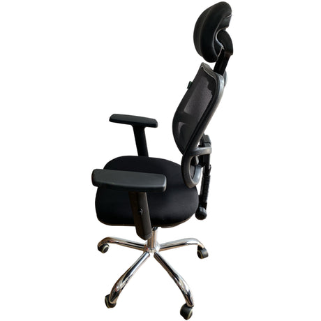 Silla Gerencial Redentor Pro Negro 47x113cm Reclinable con Soporte Lumbar y Apoya Cabezas - SILLAS DE OFICINA | Bylmo