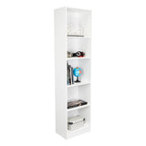 Estantería Home Blanco 45x181cm con Cinco Compartimientos - Bibliotecas y Estanterías | Bylmo