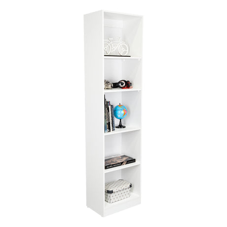 Estantería Home Blanco 45x181cm con Cinco Compartimientos - Bibliotecas y Estanterías | Bylmo