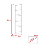 Estantería Home Blanco 45x181cm con Cinco Compartimientos