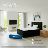 Combo Colchón Enrollado y Base Cama Versalles Negro Sencillo 100 X 190 Cm Medio Firme Ortopedico e Hipoalergénico - Combos Habitacion | Bylmo