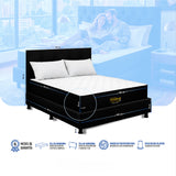 Combo Colchón Enrollado y Base Cama Versalles Negro Doble 140 X 190 Cm Medio Firme Ortopedico e Hipoalergénico - Combos Habitacion | Bylmo