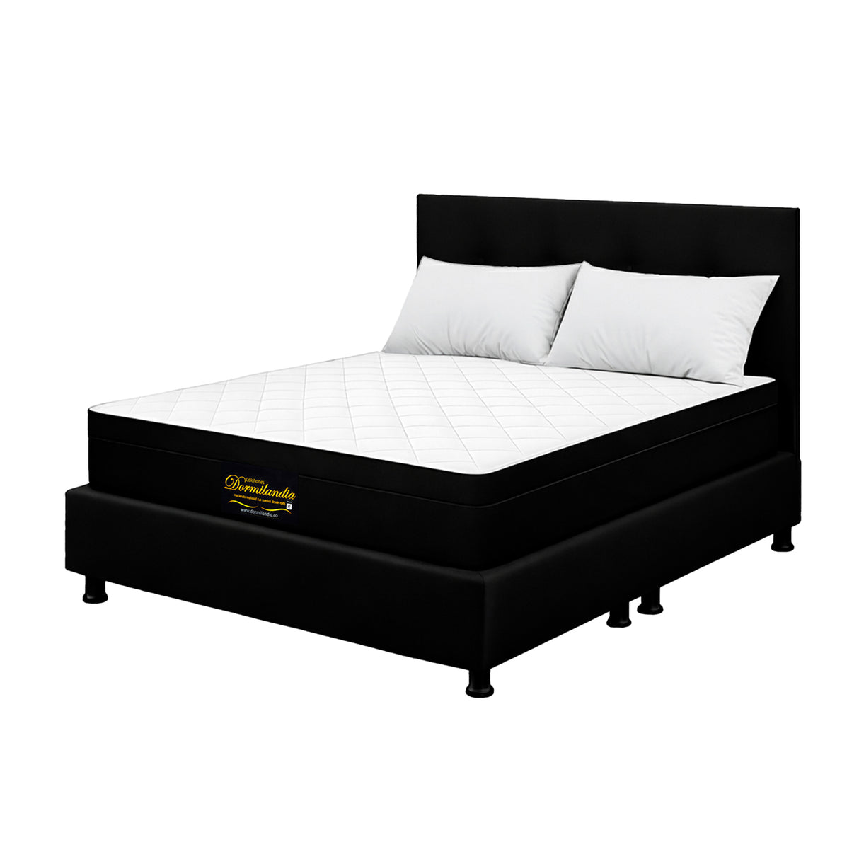 Combo Colchón y Base Cama Versalles Negro King 200 X 200 Cm Medio Firme Ortopedico e Hipoalergénico - Combos Habitacion | Bylmo