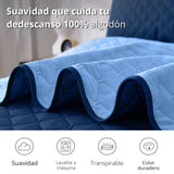 Colcha Doble Faz Azul y Azul Celeste 160x220cm para Colchón Sencillo 100 X 190 Cm Sin Acolchado Sin Relleno Fondo Entero
