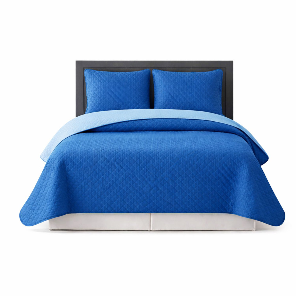 Colcha Doble Faz Azul y Azul Celeste 200x220cm para Colchón Doble 140 X 190 Cm Sin Acolchado Sin Relleno Fondo Entero