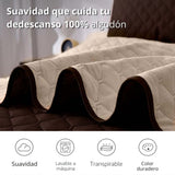Colcha Doble Faz Café y Beige 160x220cm para Colchón Sencillo 100 X 190 Cm Sin Acolchado Sin Relleno Fondo Entero