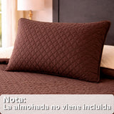 Colcha Doble Faz Café y Beige 180x220cm para Colchón Semidoble 120 X 190 Cm Sin Acolchado Sin Relleno Fondo Entero