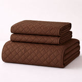 Colcha Doble Faz Café y Beige 260x230cm para Colchón King 200 X 200 Cm Sin Acolchado Sin Relleno Fondo Entero