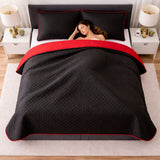 Colcha Doble Faz Rojo y Negra 220x220cm para Colchón Queen 160 X 190 Cm Sin Acolchado Sin Relleno Fondo Entero