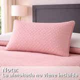 Colcha Doble Faz Gris y Rosada 160x220cm para Colchón Sencillo 100 X 190 Cm Sin Acolchado Sin Relleno Fondo Entero