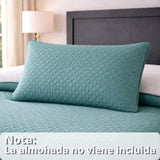 Colcha Doble Faz Gris y Verde 160x220cm para Colchón Sencillo 100 X 190 Cm Sin Acolchado Sin Relleno Fondo Entero