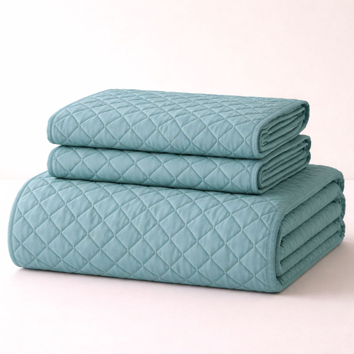 Colcha Doble Faz Gris y Verde 200x220cm para Colchón Doble 140 X 190 Cm Sin Acolchado Sin Relleno Fondo Entero