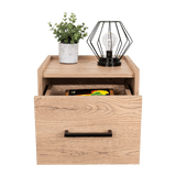 Mesa de Noche Flotante Boa Macadamia 35x25cm con Un Cajón - Mesas de Noche | Bylmo