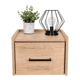 Mesa de Noche Flotante Boa Macadamia 35x25cm con Un Cajón - Mesas de Noche | Bylmo