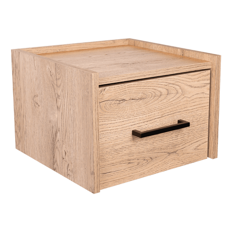 Mesa de Noche Flotante Boa Macadamia 35x25cm con Un Cajón - Mesas de Noche | Bylmo