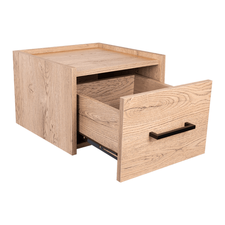 Mesa de Noche Flotante Boa Macadamia 35x25cm con Un Cajón - Mesas de Noche | Bylmo