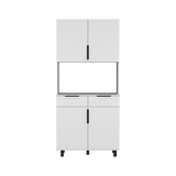 Alacena Oshawa 90 x 197 Blanco 4 Puertas y Espacio Microondas - Alacenas y Muebles Microondas | Bylmo