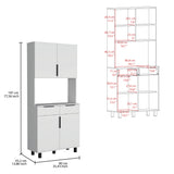 Alacena Oshawa 90 x 197 Blanco 4 Puertas y Espacio Microondas - Alacenas y Muebles Microondas | Bylmo
