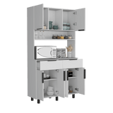 Alacena Oshawa 2m Blanco Diseño moderno fácil armado - Alacenas y Muebles Microondas | Bylmo