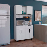 Alacena Oshawa 2m Blanco Diseño moderno fácil armado - Alacenas y Muebles Microondas | Bylmo