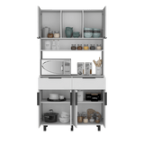 Alacena Oshawa 2m Blanco Diseño moderno fácil armado - Alacenas y Muebles Microondas | Bylmo