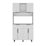 Alacena Oshawa 2m Blanco Diseño moderno fácil armado - Alacenas y Muebles Microondas | Bylmo