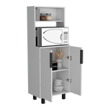 Alacena Oshawa 2 Puertas Blanca con Patas 140cm x 53.2cm - Alacenas y Muebles Microondas | Bylmo