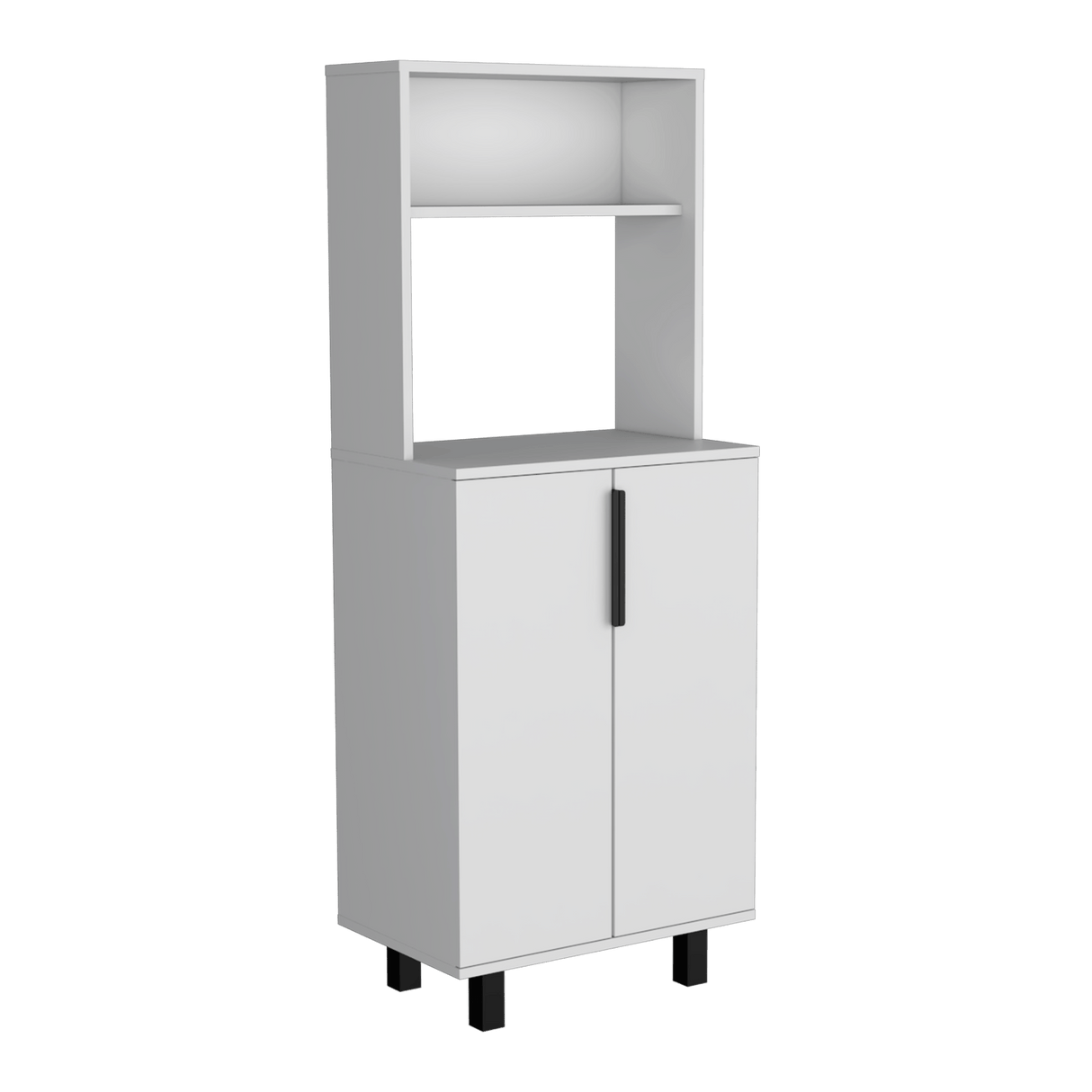 Alacena Oshawa 2 Puertas Blanca con Patas 140cm x 53.2cm - Alacenas y Muebles Microondas | Bylmo