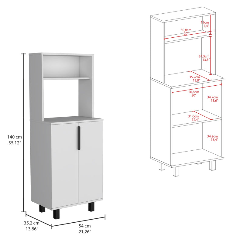 Alacena Oshawa 2 Puertas Blanca Con Patas 140cm X 53.2cm