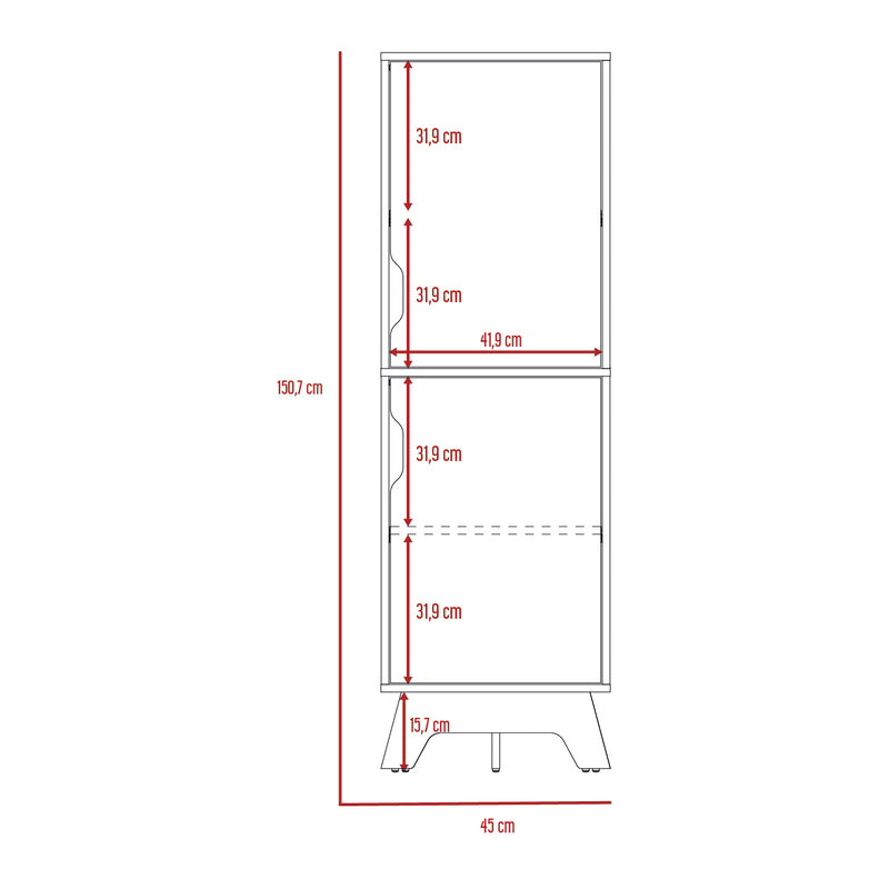 Alacena Diyue Duna Blanca Diseño Moderno 2 Puertas 150.7cm