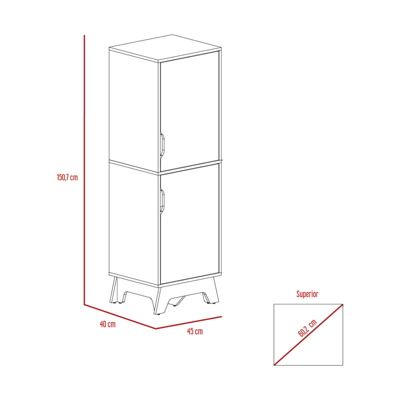 Alacena Diyue Duna Blanca Diseño Moderno 2 Puertas 150.7cm