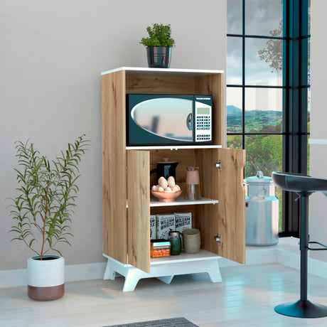 Mueble Microondas Diyue 2 puertas gran capacidad Duna y Blanco moderno 65 x 130cm - Alacenas y Muebles Microondas | Bylmo