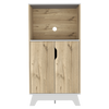 Mueble Microondas Diyue 2 Puertas Gran Capacidad Duna Y Blanco Moderno 65 X 130cm