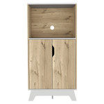 Mueble Microondas Diyue 2 Puertas Gran Capacidad Duna Y Blanco Moderno 65 X 130cm