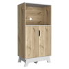 Mueble Microondas Diyue 2 Puertas Gran Capacidad Duna Y Blanco Moderno 65 X 130cm