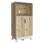 Mueble Microondas Diyue 2 Puertas Gran Capacidad Duna Y Blanco Moderno 65 X 130cm