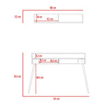 Escritorio Mardi 55x124 Cm Coñac Amplia Superficie Y Almacenamiento
